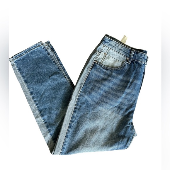 5/$25 Nasty Gal Collection two-toned high waisted jeans size 8 - Picture 5 of 10